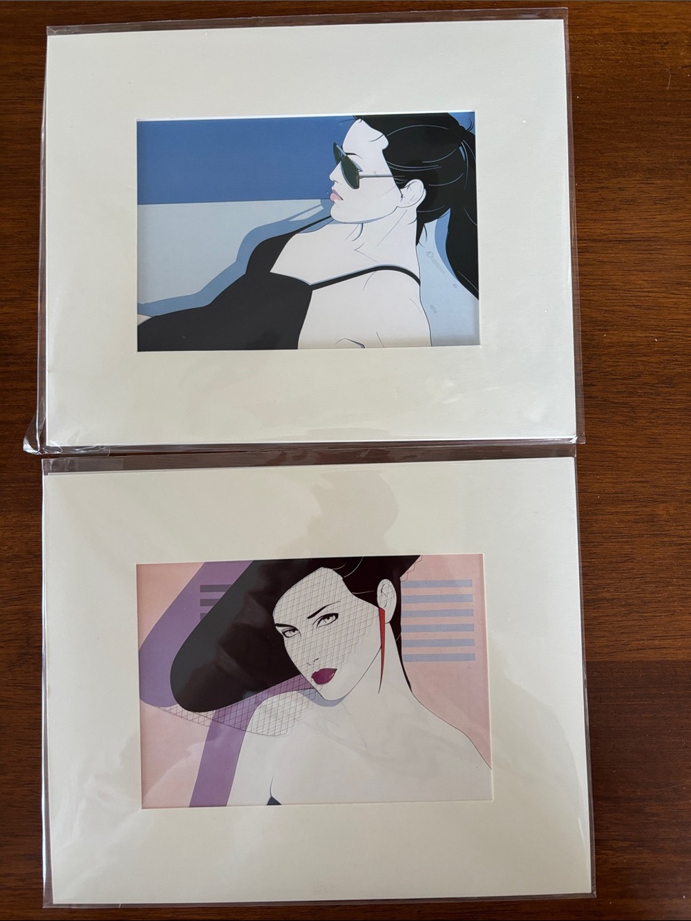 Set of 2 Patrick Nagel Art Prints Mounted & Matted 8x10 EUC